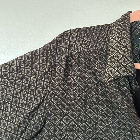 Dark Grey Patterned Button Up - Picture 2 of 5